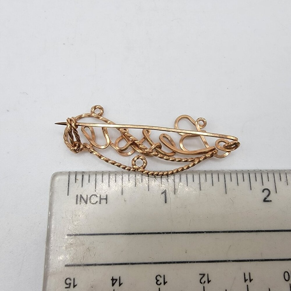 Vintage Goldtone Script Cursive Banner Name Bessi… - image 2